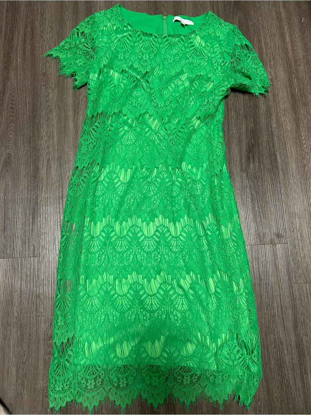 Preston & York Emerald Green Lace Short Sleeve Dress